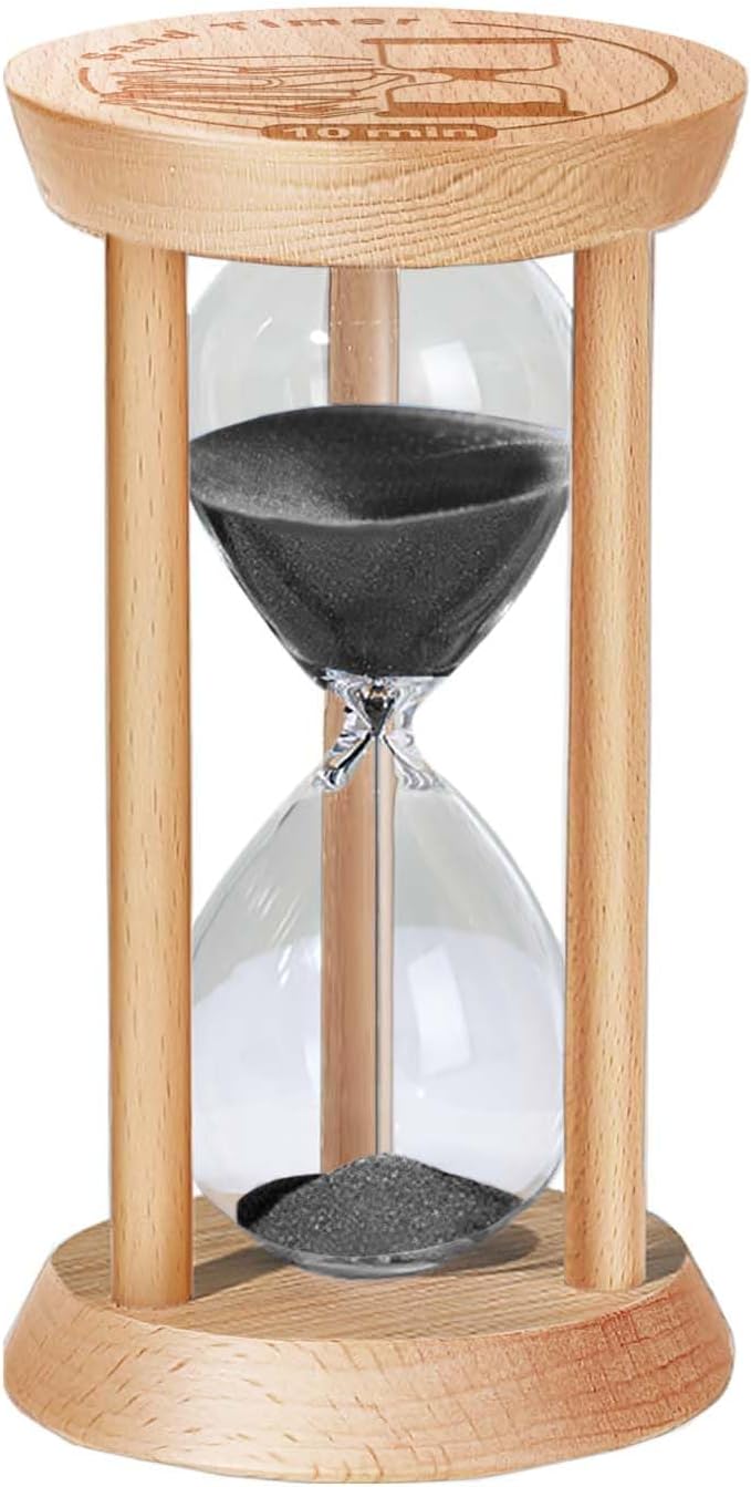 10 Minute Hourglass, 10 Min Wooden Sand Timer, Wood Sand Watch, Ten Minute Mini by Kwiwis