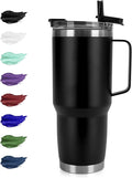 HASLE OUTFITTERS 30oz Tumbler With Handle, Insulated Travel Coffee Mug With Straw Leak-Proof Double Wall Stainless Steel Vacuum Tumblers Metal Cup with Straw for Hot and Cold Drink by HASLEOUTFITTERS