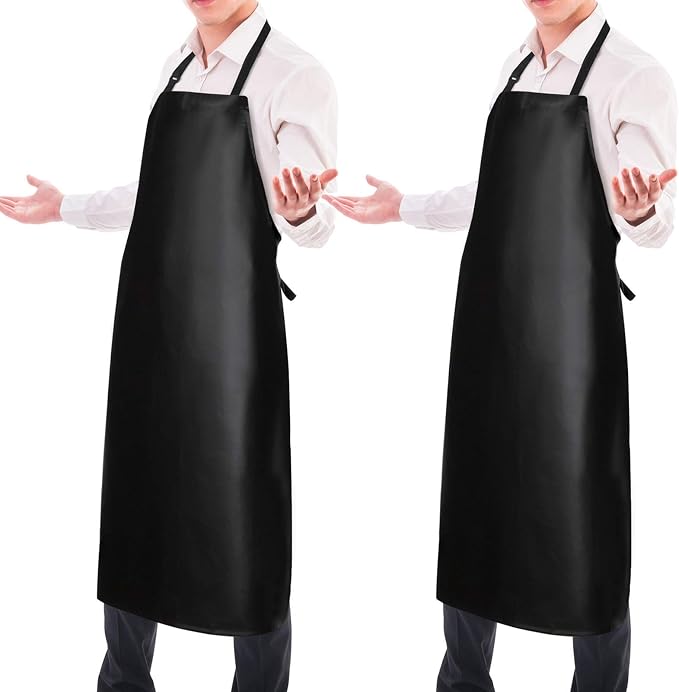 Gotega Waterproof Rubber Vinyl Apron Adjustable Dishwasher Apron - Image 8
