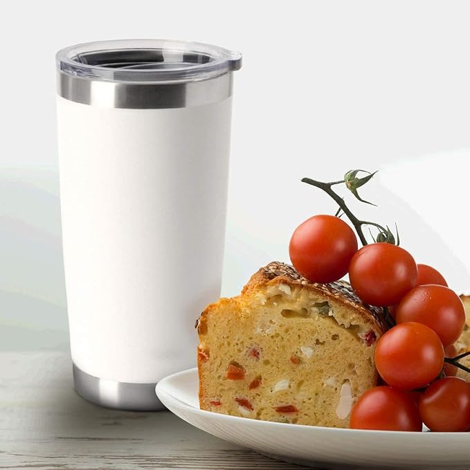 HASLE OUTFITTERS 20oz Tumblers Stainless Steel Mugs with Lid Double Wall Vacuum Insulated Coffee Cups for Cold & Hot Drinks (20oz-White, 12 Pack) - Image 5