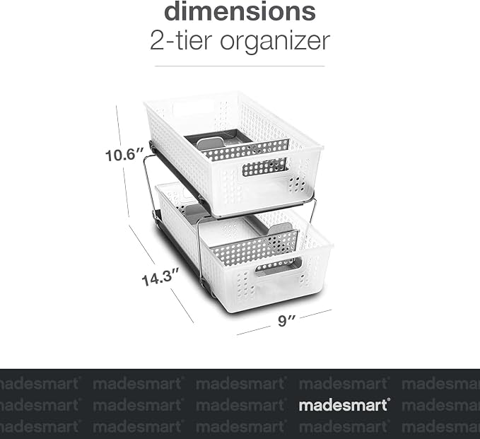 madesmart Premium 2 Tier Organizer, Under Cabinet Storage - Image 3