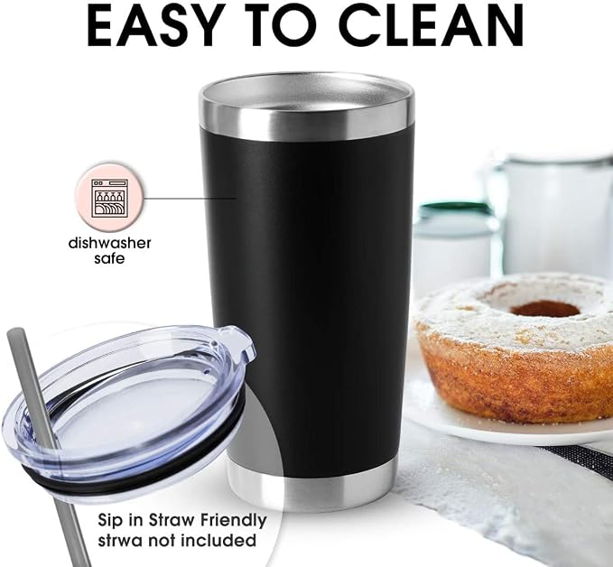 HASLE OUTFITTERS 20oz Tumblers Stainless Steel Mugs with Lid Double Wall Vacuum Insulated Coffee Cups for Cold & Hot Drinks (20oz-Mix, 12 Pack) - Image 3