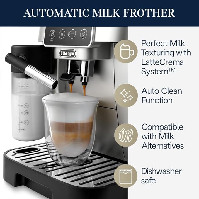 De'Longhi Magnifica Start Automatic Espresso Machine, Milk Frother, Silver - Image 5
