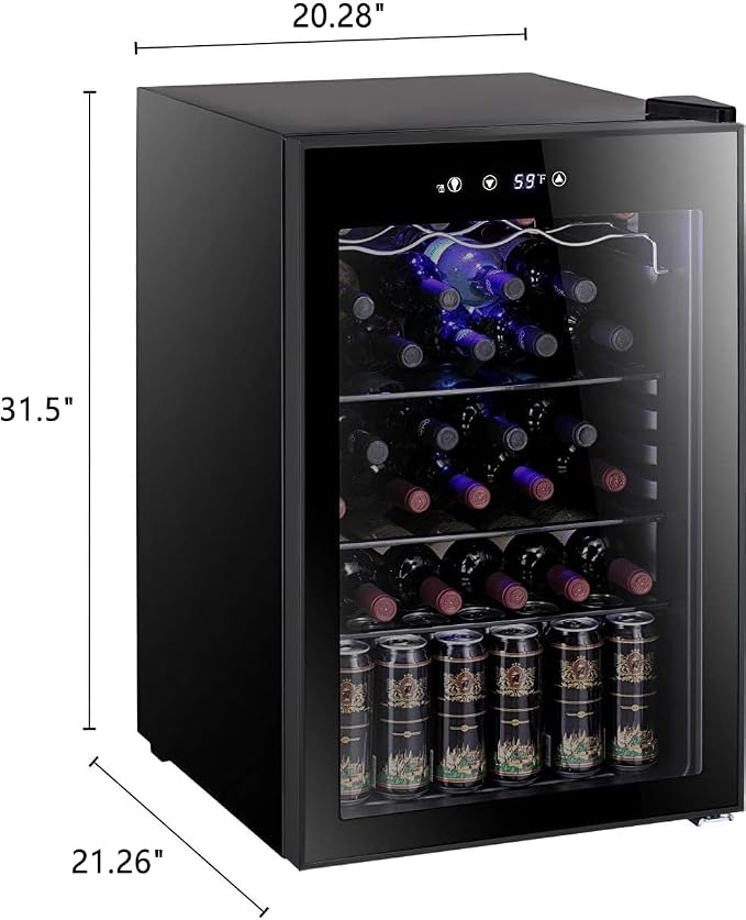 Antarctic Star 36 Bottle Wine Cooler/Cabinet BeverageRefrigerator Small Mini Wine Cellar Beer Soda Bar Fridge Quiet Operation Compressor Adjust Temperature Freestanding Black, 4.4 Cu. ft | 36 Bottle Capacity, for Beer Soda Bar, Quiet Operation, Adjust ... - Image 6