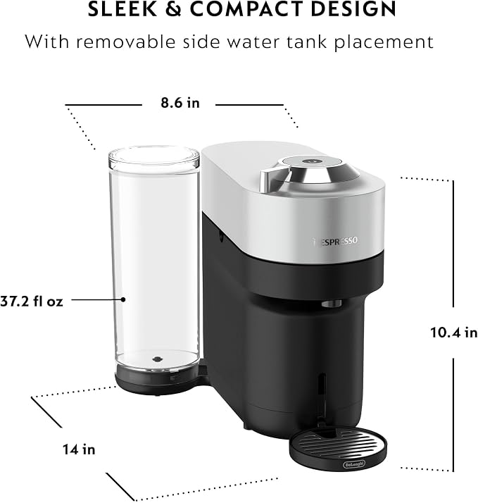 Nespresso Vertuo Pop+ Deluxe Coffee & Espresso Maker by De'Longhi, Silver - Image 6