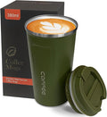 YINBAOGE Insulated Travel Coffee Mug, Spill & Leak Proof, Portable To Go Camping Stainless Steel Coffee Tumbler, Reusable Thermal Coffee Cup with Lid for Hot & Cold Drinks (2nd-Green, 12 OZ) by YINBAOGE