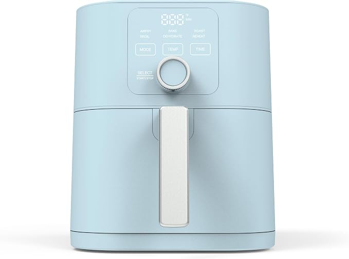 Martha Stewart 6-Quart Air Fryer, 6 Presets, Space Saving, Sky Blue by MarthaStewart