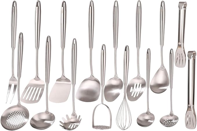 18/10 Stainless Steel Cooking Utensils Set by Standcn