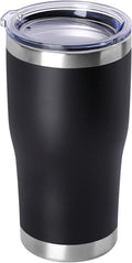 DOMICARE 20oz Tumbler with Lid Stainless Steel Tumblers Bulk, Double Wall Vacuum Insulated Coffee Travel Mug Powder Coated Tumbler, 1 Count (Pack of 1) Black by VisittheDOMICARE