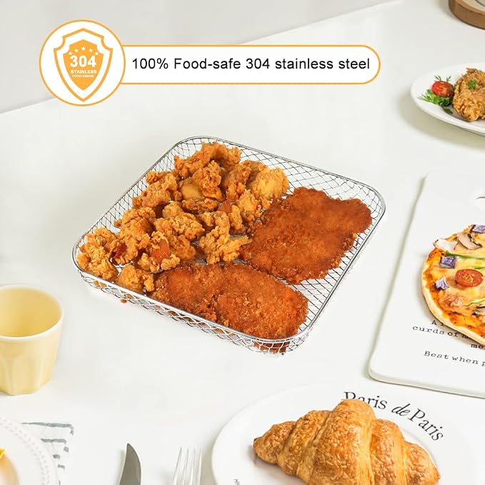 BYKITCHEN 8 inch Square Air Fryer Rack for Cosori,Ninja,Gourmia Airfryer - Image 5