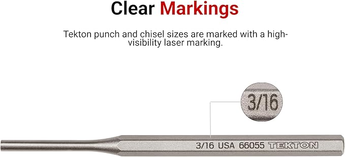TEKTON 1/8 Inch Roll Pin Punch | 66064 | Made in USA - Image 5