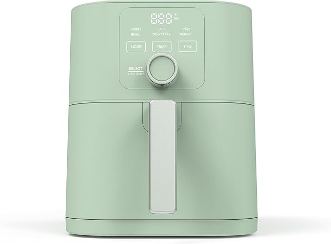 Martha Stewart 6-Quart Air Fryer, 6 Presets, Space Saving, Honeydew Sage by MarthaStewart