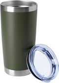 HASLE OUTFITTERS 20oz Tumblers Bulk Stainless Steel Cup with Lid Double Wall Vacuum Insulated Coffee Mug for Cold & Hot Drinks 1 Pack, Army Green by HASLEOUTFITTERS