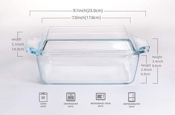 Rectangular Tempered Glass Casserole Dish, Tempered Glass Baking Dish - Image 2