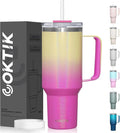 COKTIK 40 oz Tumbler With Handle and Straw, Insulated Tumbler With Leakproof Lids, Stainless Steel|BPA-Free, Cold for 24 H (Glitter Rainbow) by coktik
