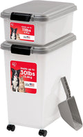 IRIS USA 30 lbs & 11 lbs Combo Airtight Dog Food Storage Container, Stackable by IRISUSA