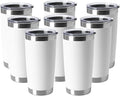 HASLE OUTFITTERS 20oz Tumblers Bulk Stainless Steel Cup with Lid Double Wall Vacuum Insulated Coffee Mug for Cold & Hot Drinks 8 Pack, White by HASLEOUTFITTERS