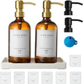 Glass Soap Dispenser for Kitchen, Farmhouse Dish & Hand Soap Dispenser Set by Eggs+sound