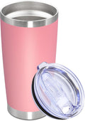 20oz Tumbler Stainless Steel Tumbler Cup with Lid Vacuum Insulated Double Wall Travel Mug, Durable Powder Coated Travel Coffee Tumbler Mug for Hot & Cold Drinks, Pink,1 Pack by AUWBON