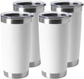 HASLE OUTFITTERS 20oz Stainless Steel Tumblers Bulk, Insulated Travel Cup with Lid, Double Wall Vacuum Coffee Mug for Cold & Hot Drinks 4 Pack, White by HASLEOUTFITTERS
