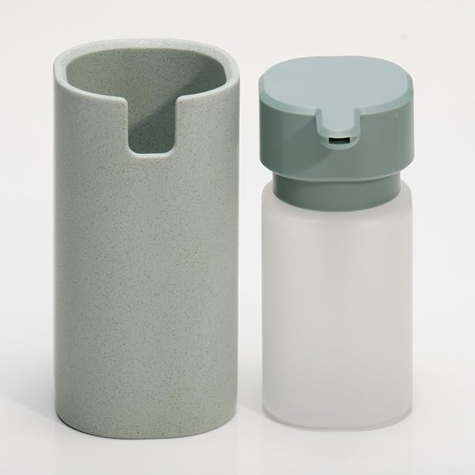 LINE+ARC Modern Easy-to-Press Soap Dispenser. No-Rust Cute Bathroom Pink Marble - Image 5