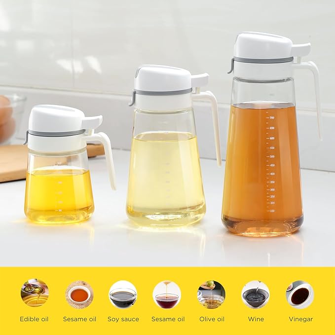 Auto Flip Glass Olive Oil Dispenser Bottle - Image 5