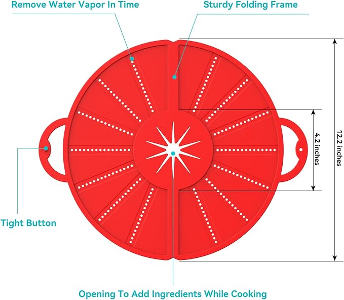 Silicone Splatter Screen for Frying Pan, Foldable Splash Guard, Heat-Resistant - Image 2