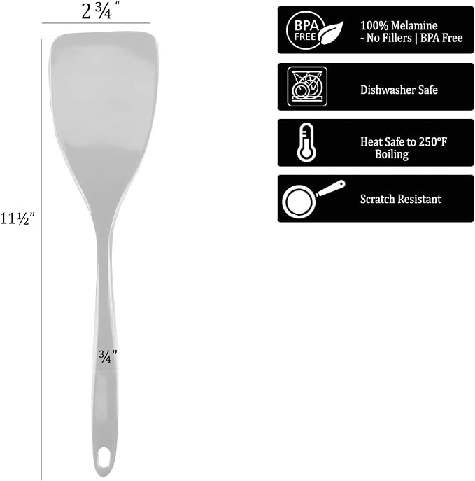 Spatula, Turner for Non-stick pans, Heat Resistant, BPA Free Melamine Utensil - Image 6