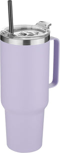 HASLE OUTFITTERS 40 oz Stainless Steel Tumbler with Handle, Vacuum Insulated Tumblers Bulk, Reusable Double Wall Travel Coffee Mug, Durable Powder Coated Water Bottle(Purple, 1) by HASLEOUTFITTERS