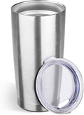 StarSpeed 20oz Tumbler Bulk with Lid, Stainless Steel Insulated Tumblers Double Wall Vacuum Insulated Travel Mug, Powder Coated Coffee Cups for Hot and Cold Drinks(Silver,1) by StarSpeed