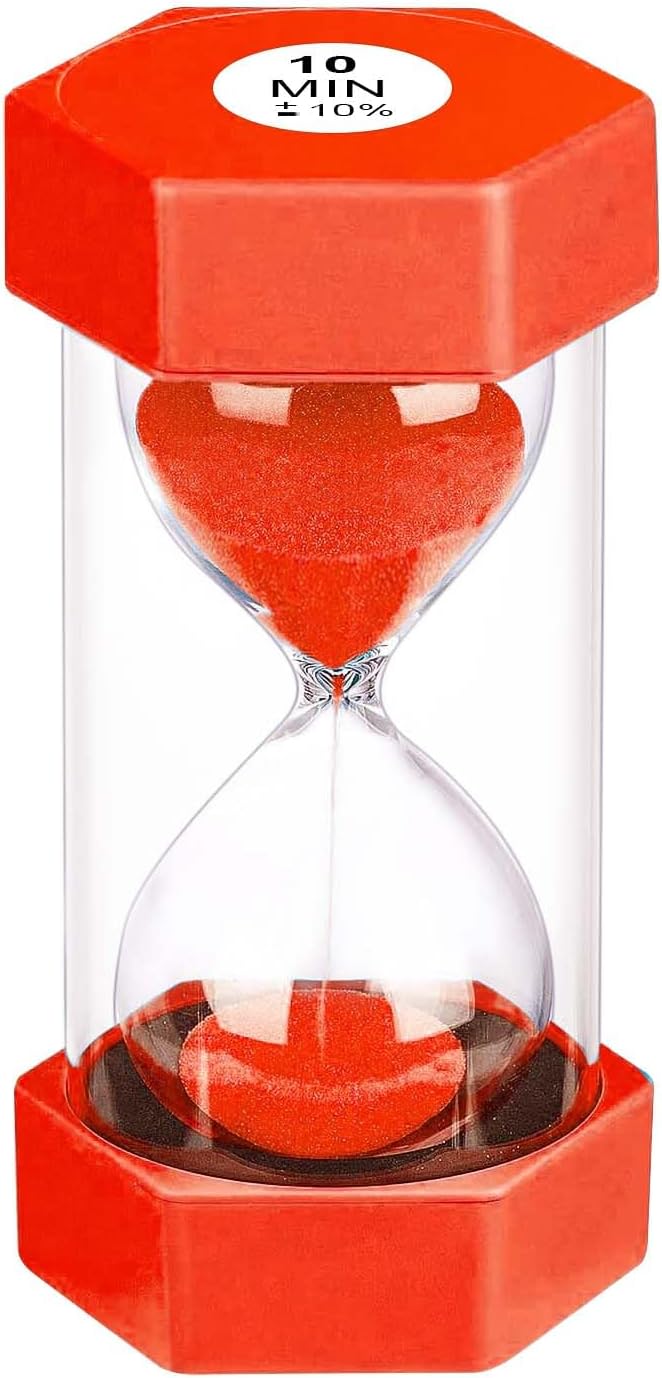 10 Minute Hourglass Sand Timer, Unbreakable Red Hourglass Sand Watch 10 Min by YLTIMER