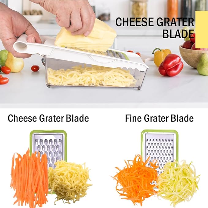 NACOLUS Cheese Grater with Container, 5 In 1 Mandoline Slicer - Image 3