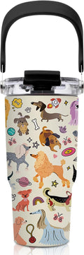20oz Dog Tumblers - Dogs Tumbler with Straw Handle, Leak-proof, BPA-free, Double Wall Insulated, Sports Gifts Cup for Boys Girls, Insulated Coffee Tumbler Puppy Stainless Steel Cup Gifts by welcometoHYMONA