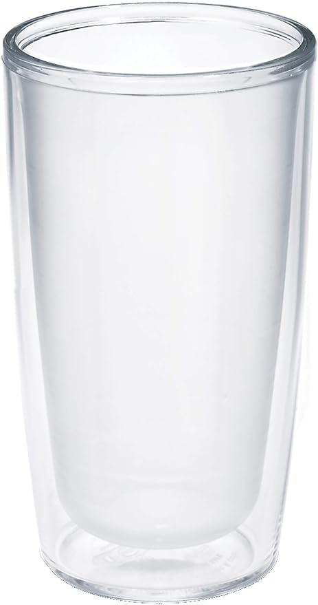 Tervis Crystal Clear Tabletop Made in USA Double Walled Insulated Tumbler Travel Cup Keeps Drinks Cold & Hot, 16oz, Classic by TervisTumblerCompany