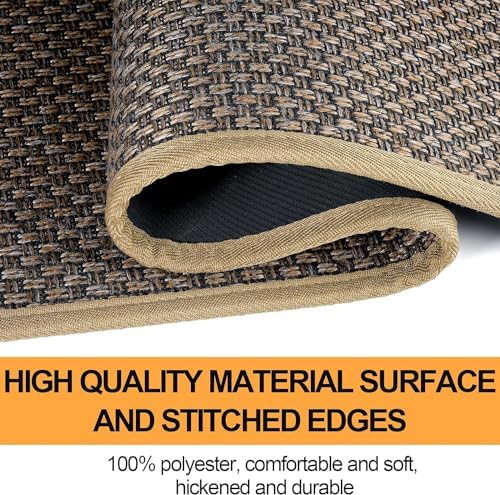 SUMLANS Fan Shaped Kitchen Mat 1 PCS, Cushioned Non Slip Rugs for Kitchen Floor, Absorbent Runner Comfort Standing Mats Washable for Kitchen, Office, Home (Brown, Radius 47") - Image 3