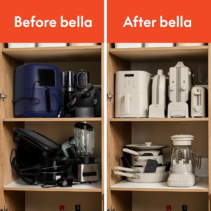 bella Fits-anywhere™ Slim 4qt Air Fryer, Non-Toxic Coating, Oatmilk - Image 8