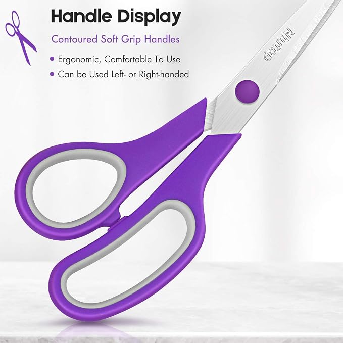 Scissors Bulk Set of 5-Pack, Niutop 8" Multipurpose Sharp Sewing Craft Fabric - Image 2