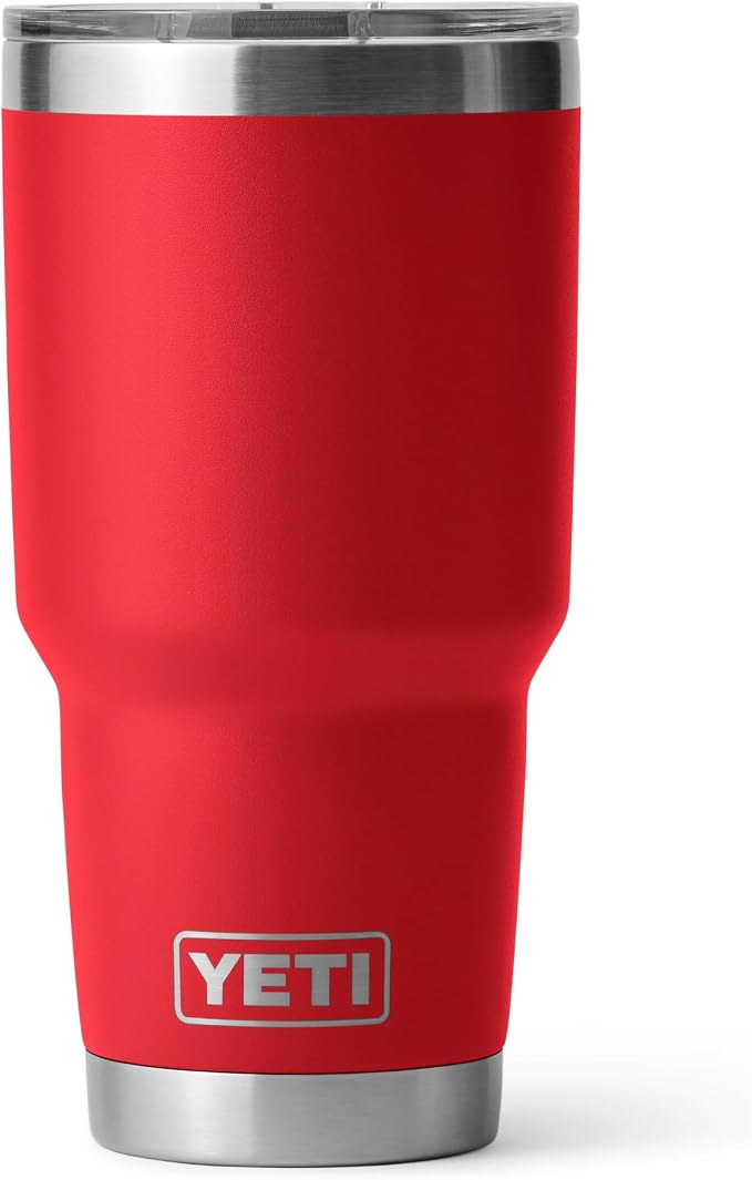 YETI Rambler 30 oz Tumbler, Stainless Steel, Vacuum Insulated with MagSlider Lid, Rescue Red by YETI