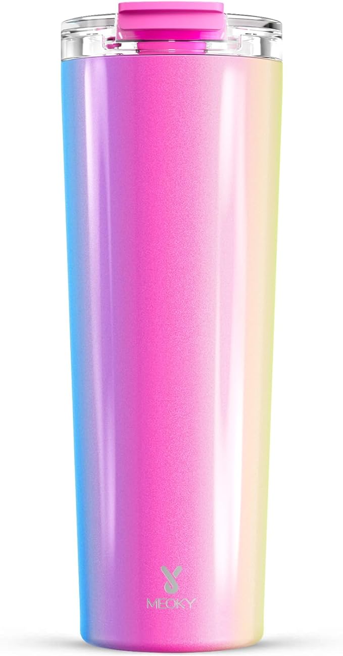 Meoky 30 oz Travel Coffee Mug with Leak-proof Lid, Stainless Steel Insulated Coffee Tumbler, Keeps Hot for 8 Hours or Cold for 24 Hours, Fits in Car Cup Holder (Carnival) by MEOKY