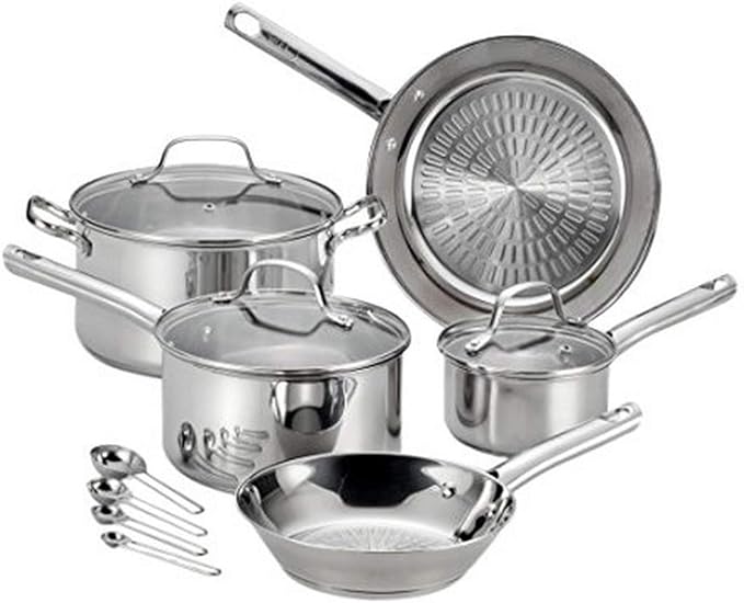 T-fal Performa Stainless Steel Cookware Set 12 Piece Induction Oven Broiler by T-falbrand
