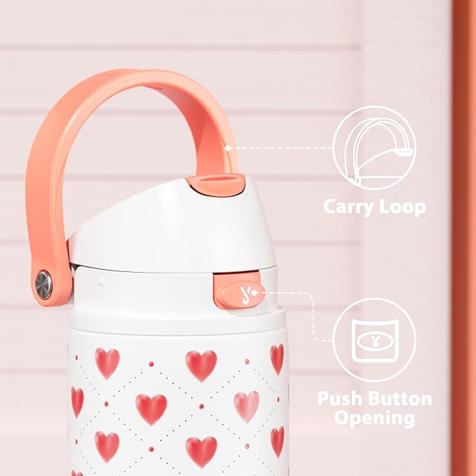 24 oz Valentine's Day Water Bottle: Meoky Stainless Steel Water Bottle with Straw and Spout Lid - Leak Proof, Cold for 24 Hours, Fits in Car Cup Holder, Valentines Day Gifts for Her Women Girls, Amora - Image 4