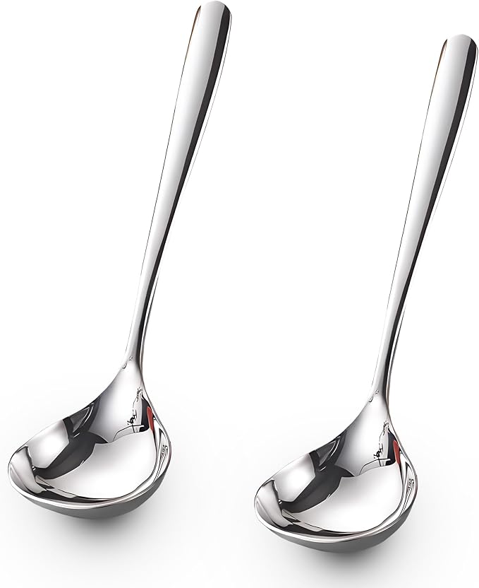 Comicfs 2 Pack Gravy Ladle, SUS 304 Stainless Steel Soup Ladle, Small Soup by Comicfs