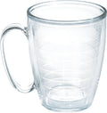 Tervis Clear & Colorful Tabletop Made in USA Double Walled Insulated Tumbler Travel Cup Keeps Drinks Cold & Hot, 16oz Mug, Clear by TervisTumblerCompany