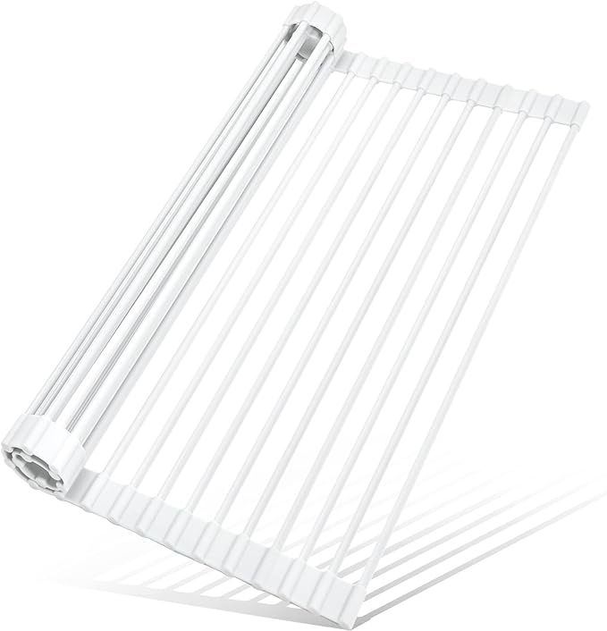 MERRYBOX Roll Up Dish Drying Rack Silicone Wrapped Over The Sink Dish Rack by MERRYBOX