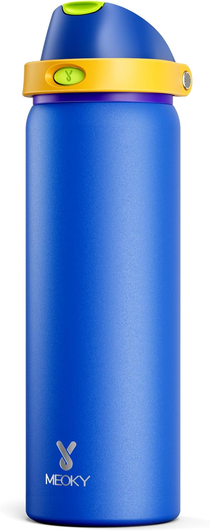 32 oz Insulated Water Bottle for Men: Meoky Stainless Steel Water Bottle with 2-in-1 Straw and Spout Lid - Leak Proof, Cold for 24 Hours, Protective Silicone Base, BPA-Free for Sports Gym, Sapphire by MEOKY