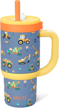Ello Oasis 14oz Stainless Steel Toddler Tumbler with Handle & Retracting Straw, 100% Leakproof, Double-Wall Vacuum Insulated, Kids Water Bottle for School, BPA Free, Dishwasher Safe, Construction by Ello