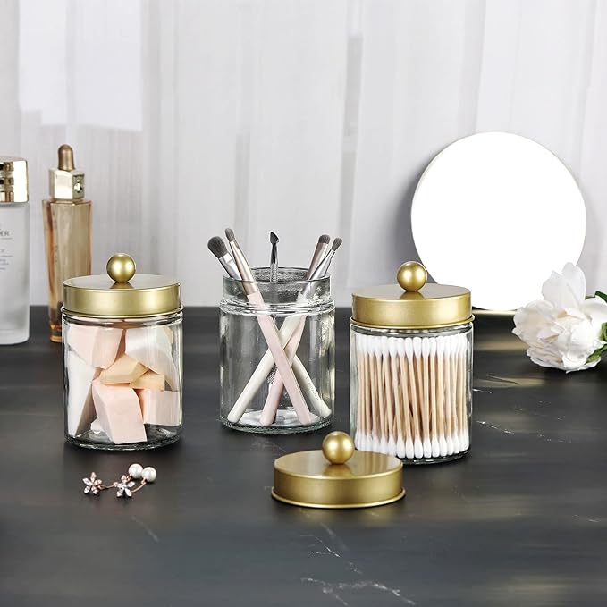 Apothecary Jar Canisters Bathroom Vanity Organizer - Image 7