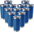 HASLE OUTFITTERS 20oz Tumblers Stainless Steel Mugs with Lid Double Wall Vacuum Insulated Coffee Cups for Cold & Hot Drinks (20oz-Dark Blue, 12 Pack) by HASLEOUTFITTERS