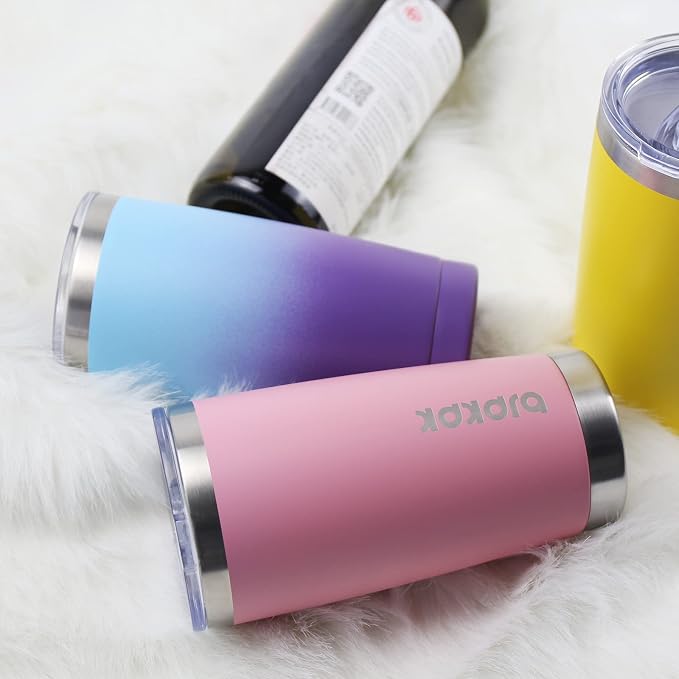 BJPKPK Yellow Stainless Steel Tumbler With Lid And Straw 20 oz Insulated Tumblers Thermal Cup For Hot And Cold Drinks - Image 4