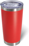 AIANJI 20oz Tumbler Bulk Stainless Steel Tumblers with Lid Vacuum Insulated Double Wall Travel Coffee Mug Powder Coated Tumbler Cup for Hot and Cold Drinks(Red, 1 pack) by AIANJI